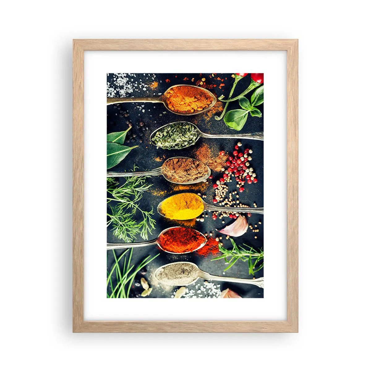 Plakat w ramie jasny dąb - Kulinarna magia - 30x40 cm