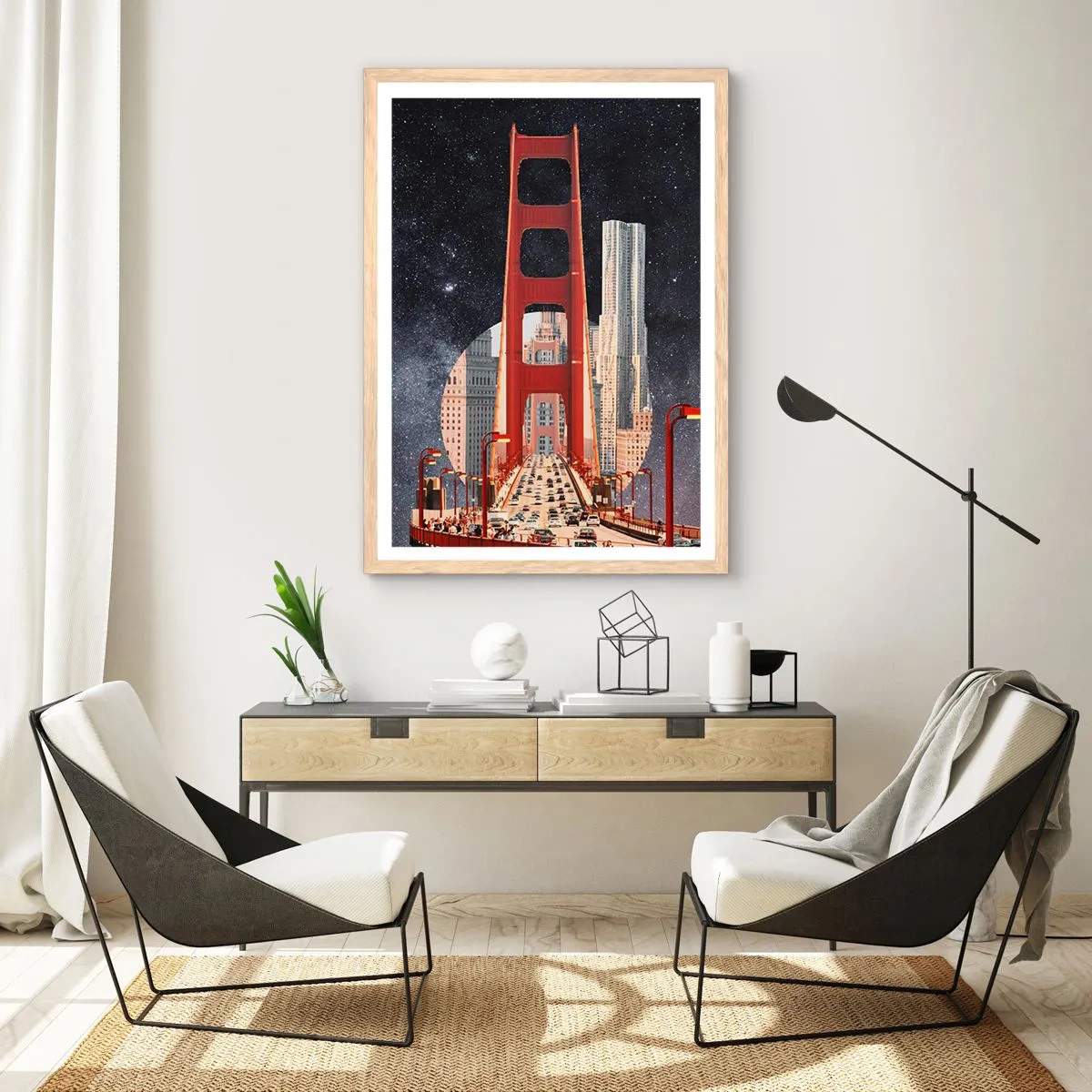 Plakat w ramie jasny dąb - Zawsze w centrum - 50x70 cm