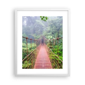 Plakat w białej ramie - Zawieszony nad koronami - 40x50 cm