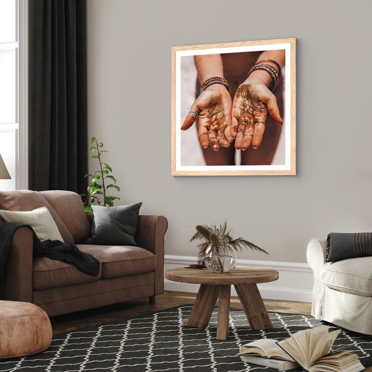 Plakat w ramie jasny dąb - Dar dla ciebie - 50x50 cm