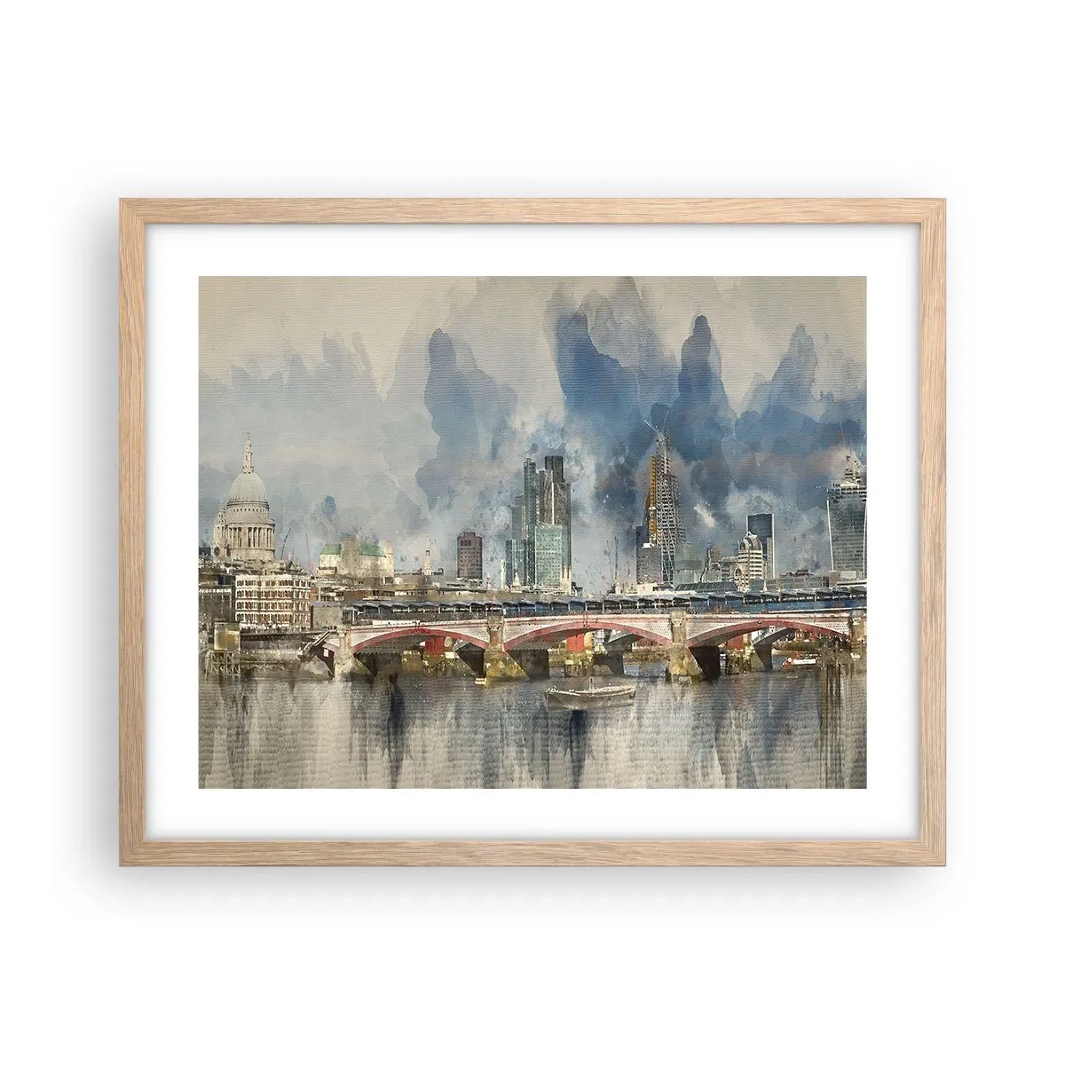 Plakat w ramie jasny dąb - Londyn w całej okazałości - 50x40 cm
