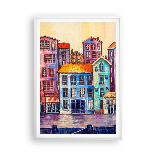 Plakat w białej ramie - Miasto jak z bajki - 70x100 cm