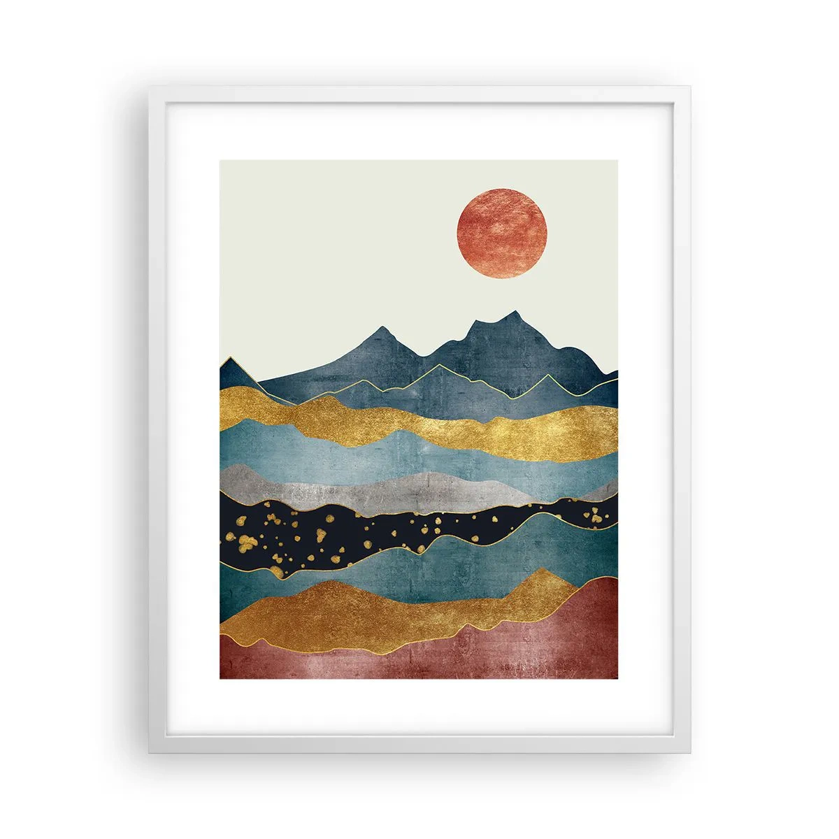 Plakat w białej ramie - Przekrój świata - 40x50 cm