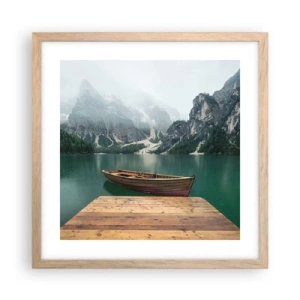 Plakat w ramie jasny dąb - "I dumne opoki czoła" - 40x40 cm