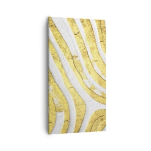 Obraz na płótnie - Kompozycja w bieli i złocie - 55x100 cm