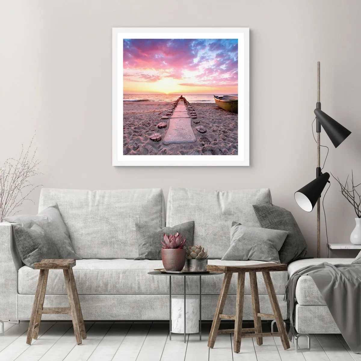 Plakat w białej ramie - Chwila głębokiego przeżycia - 40x40 cm
