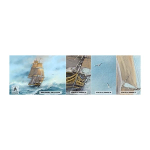 Fototapeta Próbka Premium Canvas - Mknący po falach - Morze, Statek, Marynistyczny - 100x30 cm