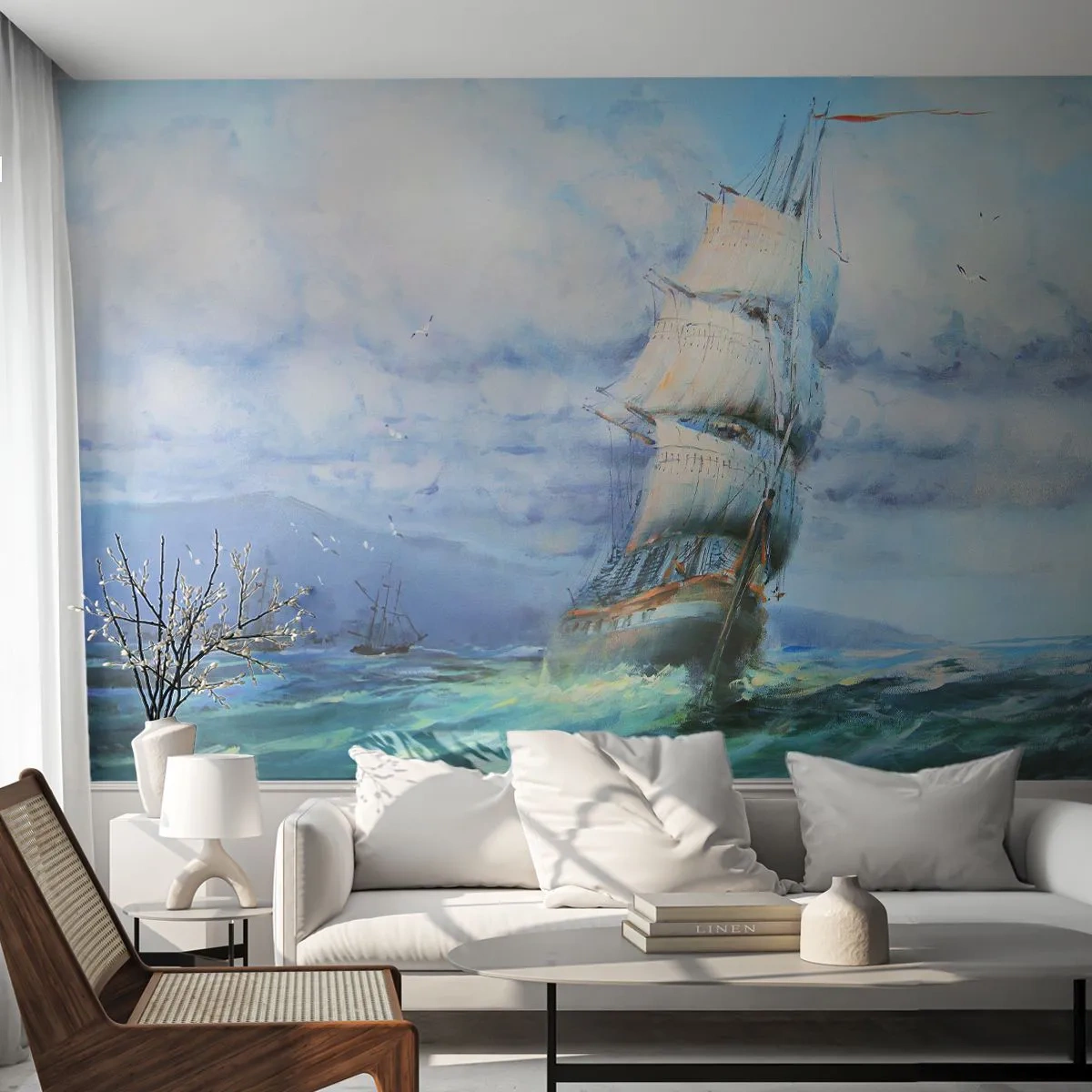 Fototapeta Premium Sand - Pomyślnych wiatrów - Żaglowiec, Morze, Żeglarstwo - 300x210 cm