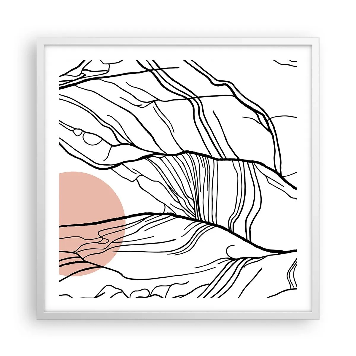 Plakat w białej ramie - W sieci gałązek - 60x60 cm