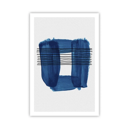 Plakat - Niebiesko-czarna kompozycja - 61x91 cm