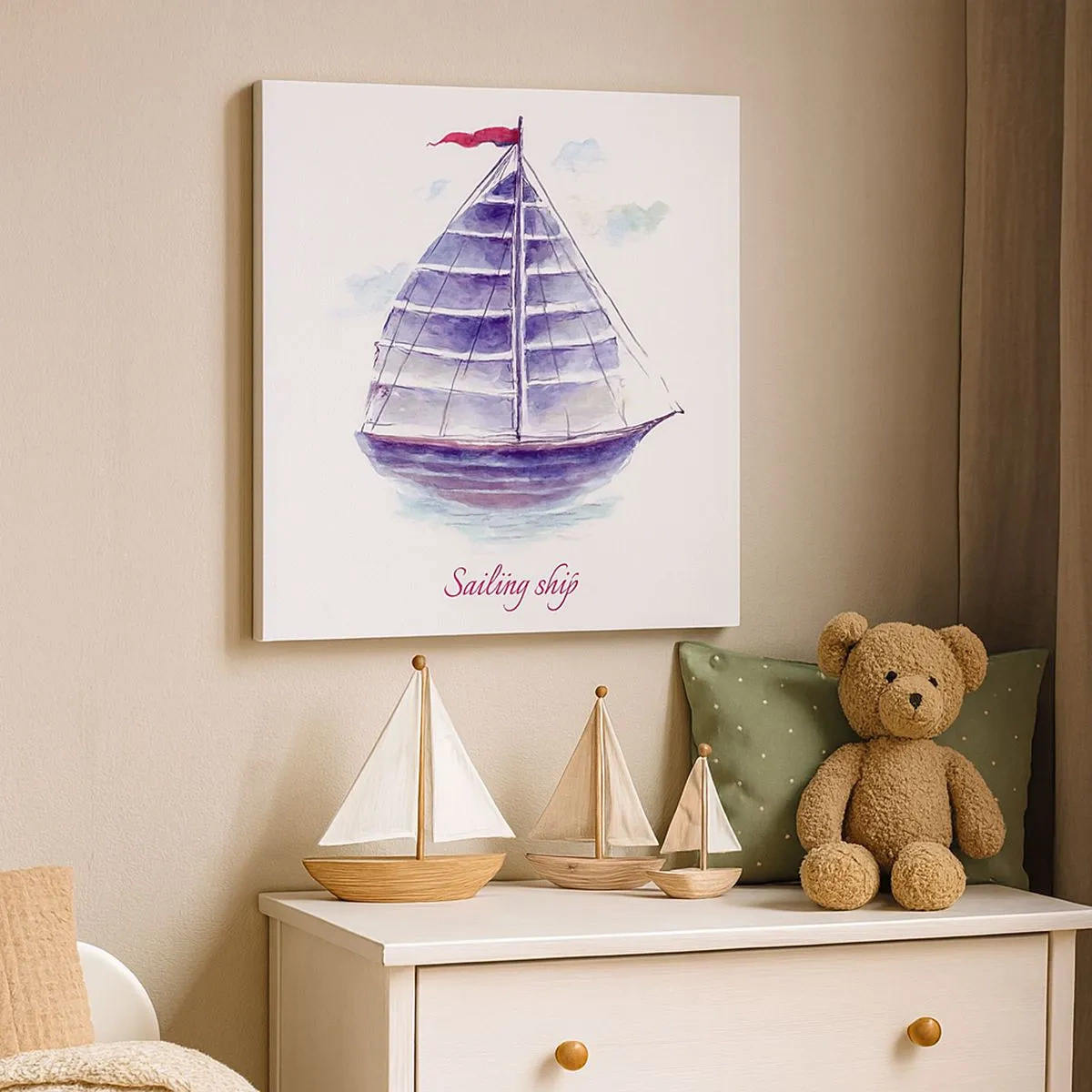 Obraz na płótnie - Pełnych żagli i spokojnej wody - 30x30 cm