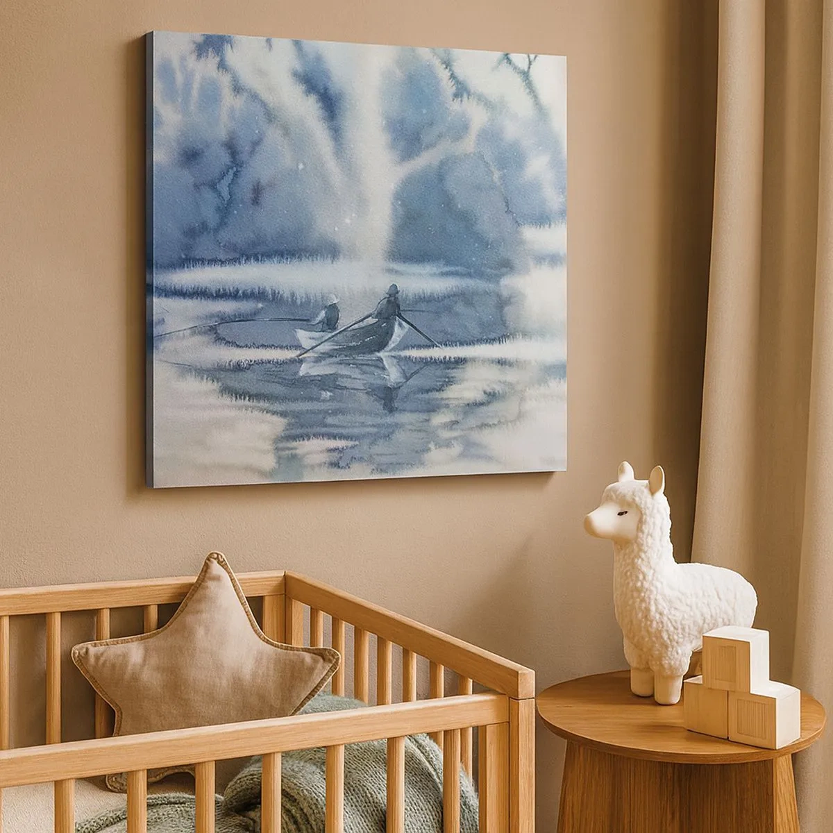 Obraz na płótnie - Wędkarze w swoim raju - 30x30 cm