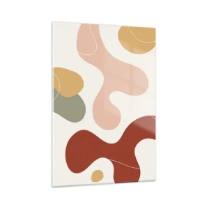 Obraz na szkle - Abstrakcyjna kompozycja organicznych kształtów - 50x70cm - Esy czy floresy? - Nowoczesna dekoracja ścienna do salonu, kuchni i sypialni ARTTOR