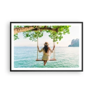 Plakat w czarnej ramie - Życie jest piękne - 91x61 cm