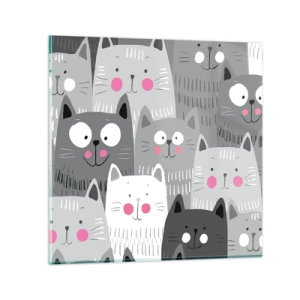 Obraz na szkle - Koci świat - 60x60 cm