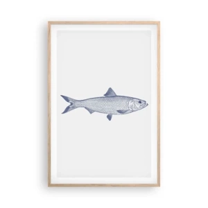 Plakat w ramie jasny dąb - Pozdrowienia z północnych mórz - 61x91 cm