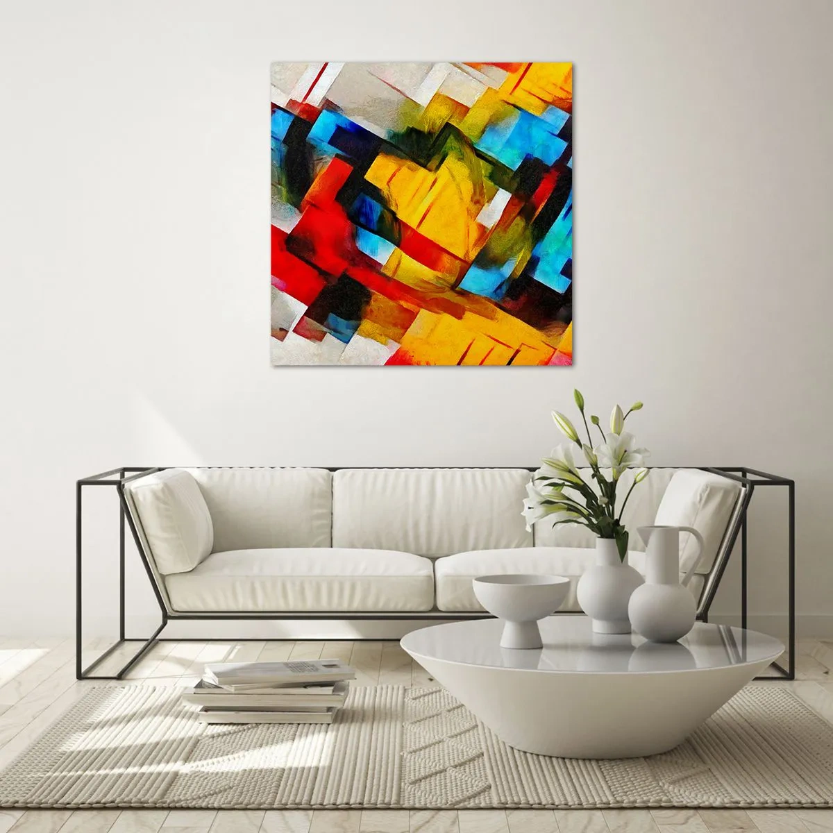 Obraz na szkle - Różnobarwny przekładaniec - 50x50 cm