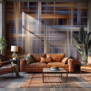 Fototapeta Standard Eco - Abstrakcyjna geometryczna kompozycja - 100x70cm - Utkane ze światła - Nowoczesna dekoracja ścienna do salonu i sypialni ARTTOR