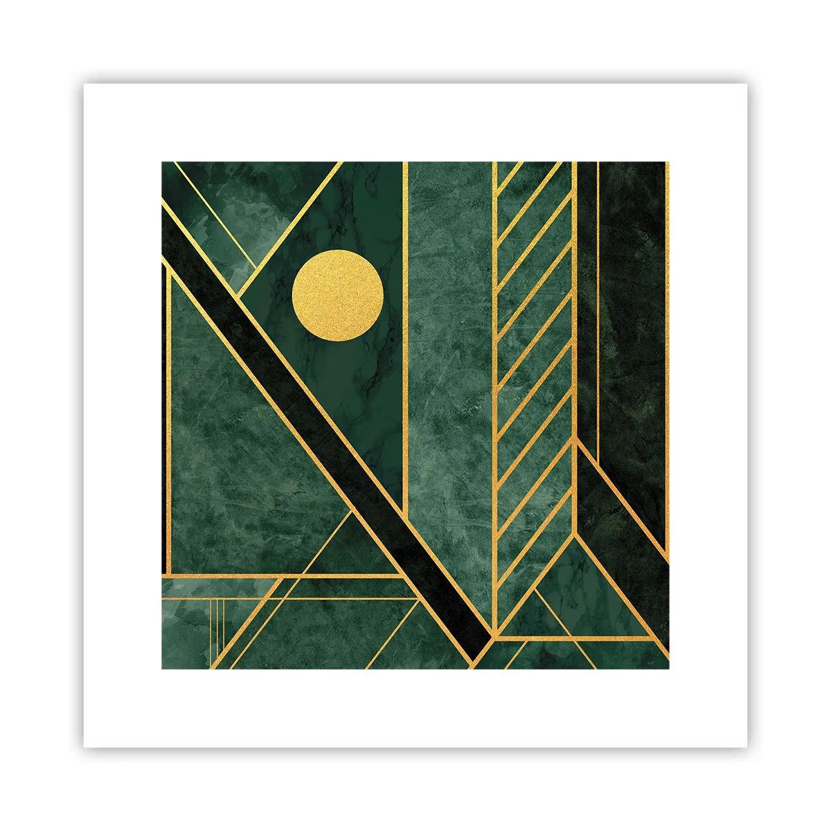 Plakat - Dynamika złota i lazuru - 30x30 cm