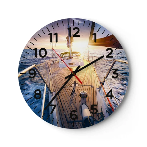 Zegar ścienny - Biegnąca po falach - 40x40 cm