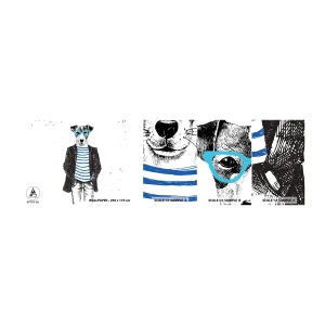 Fototapeta Próbka Samoprzylepna Deluxe Sticker - Na psa urok - Abstrakcja, Mężczyzna, Pies - 100x30 cm