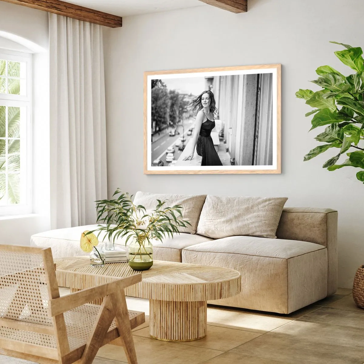 Plakat w ramie jasny dąb - Z pewnością paryżanka - 40x30 cm