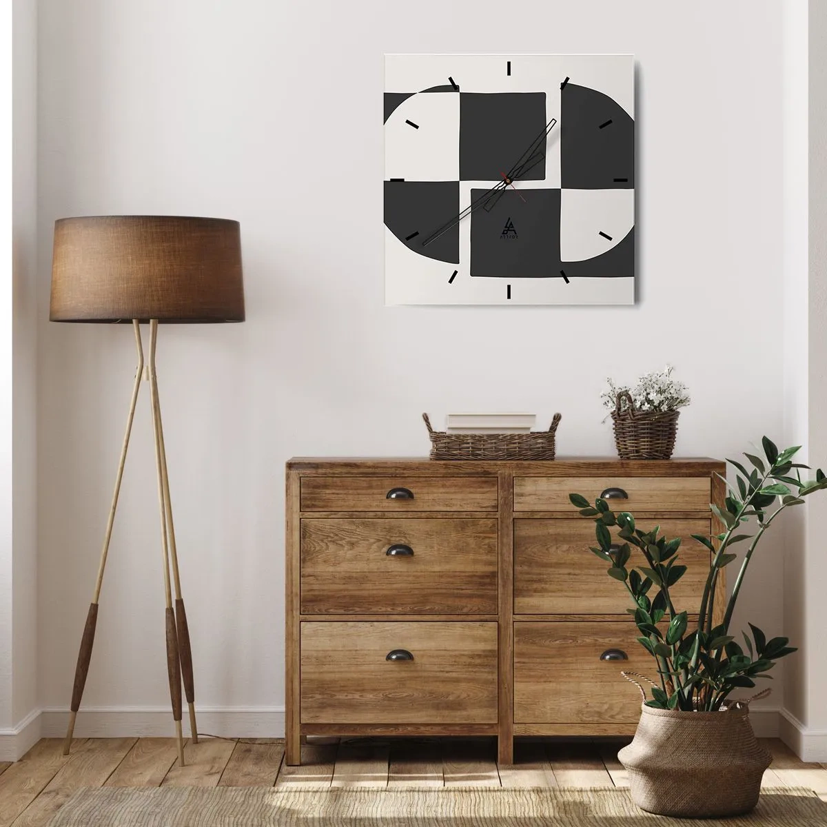 Zegar ścienny - Antyteza – synteza - 40x40 cm