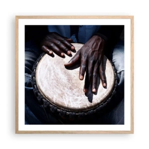 Plakat w ramie jasny dąb - Żyj w swoim rytmie - 60x60 cm