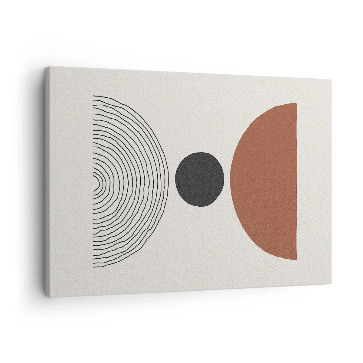 Obraz na płótnie - Abstrakcyjne figury geometryczne w ciepłych barwach - 70x50cm - W centrum uwagi - Nowoczesna dekoracja ścienna do salonu i sypialni ARTTOR