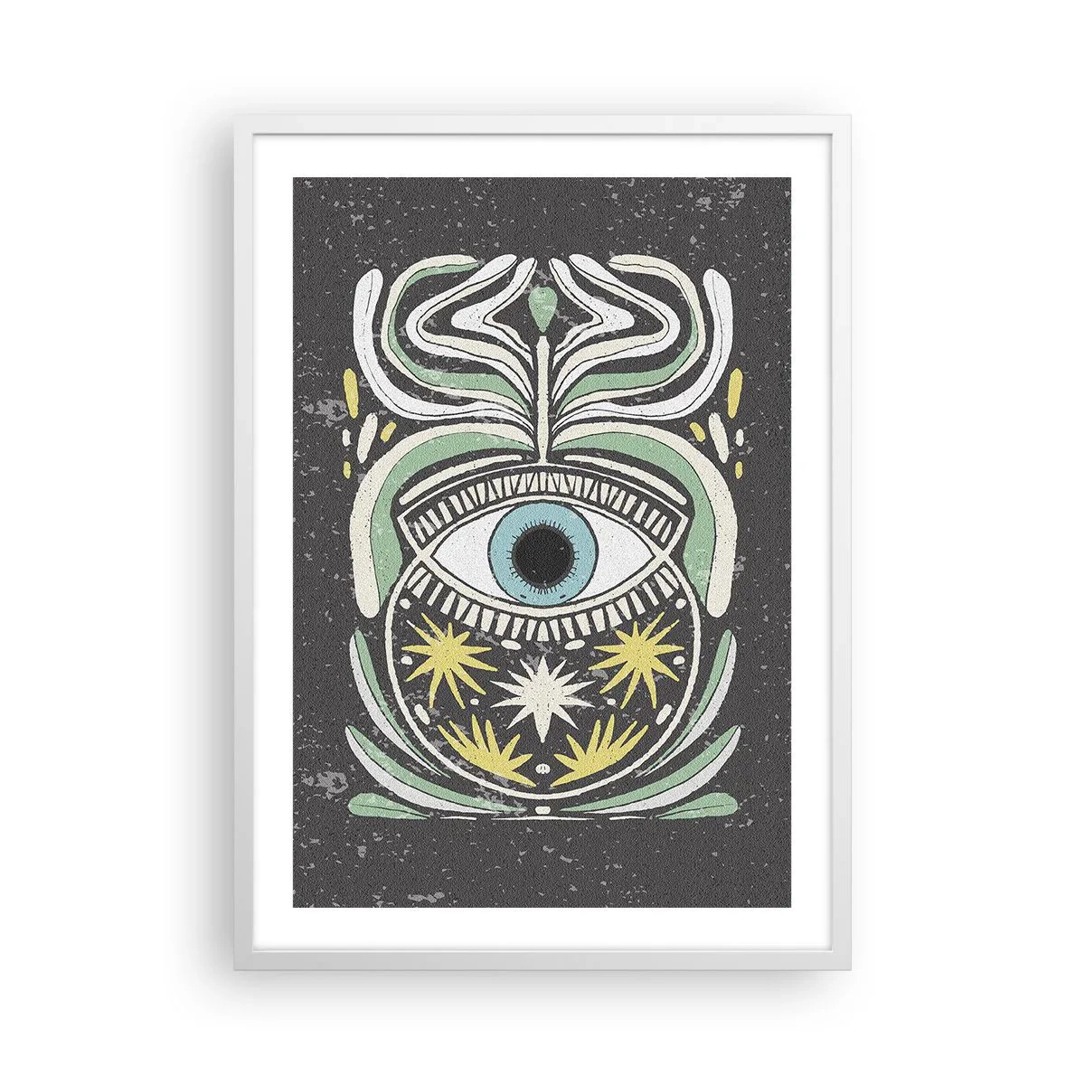 Plakat w białej ramie - Plemienne rytuały - 50x70 cm