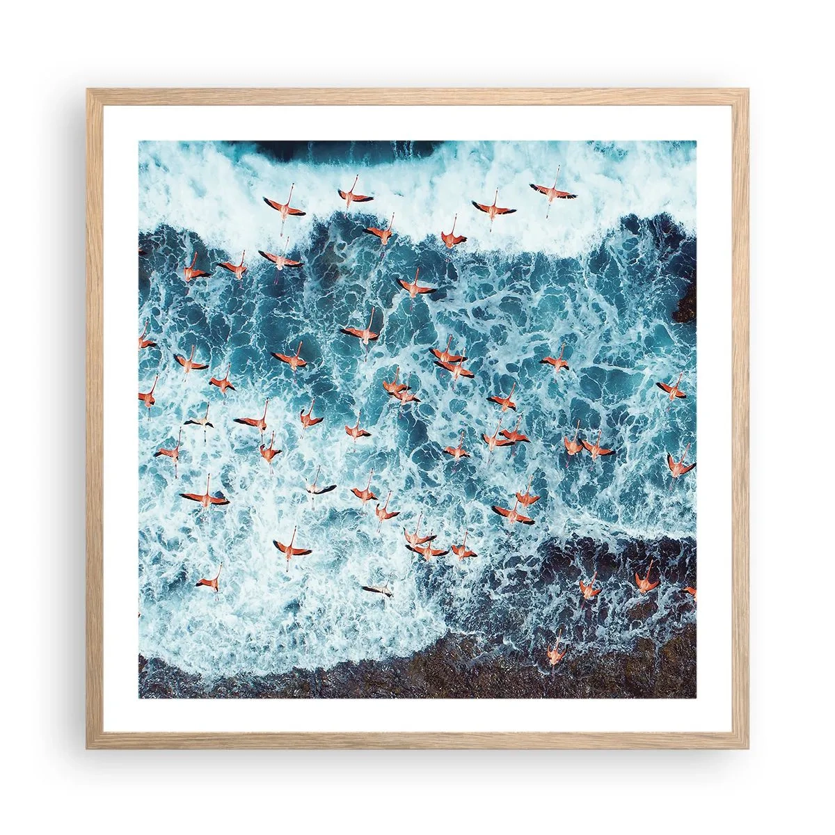 Plakat w ramie jasny dąb - Nadmorska parada - 60x60 cm