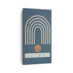 Obraz na płótnie - Geometria na granacie - 45x80 cm