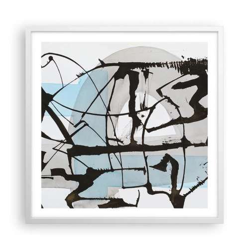 Plakat w białej ramie - Mimo wszystko błękitny - 60x60 cm