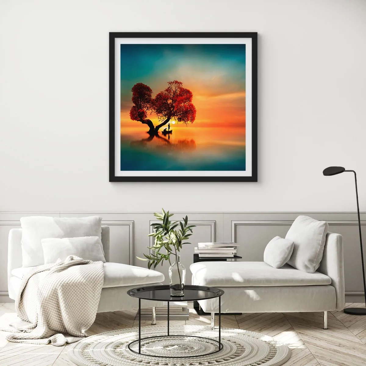 Plakat w czarnej ramie - Oddaleńcy i ciszyzna bezświata - 30x30 cm