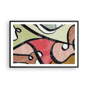 Plakat w czarnej ramie - Piruety wśród barw - 91x61 cm