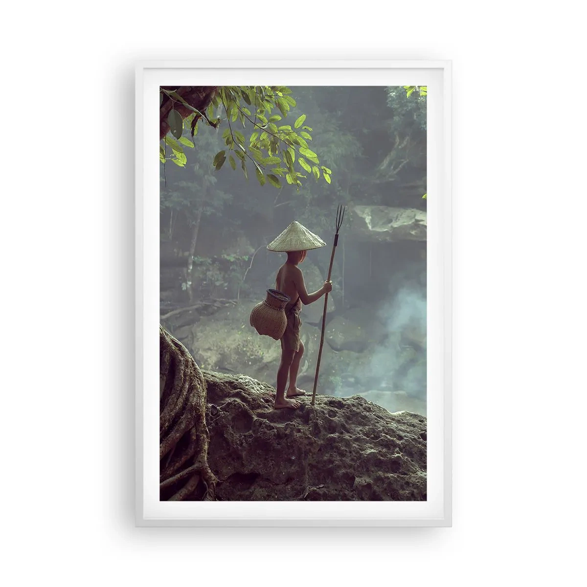 Plakat w białej ramie - Zaprzyjaźniony z naturą - 61x91 cm