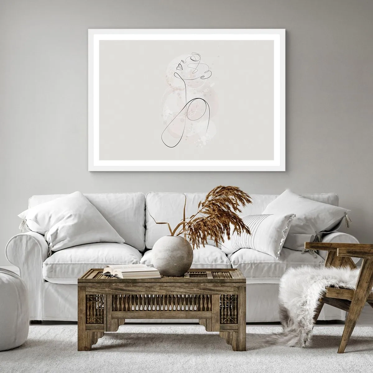 Plakat w białej ramie - Spirala piękna - 50x50 cm