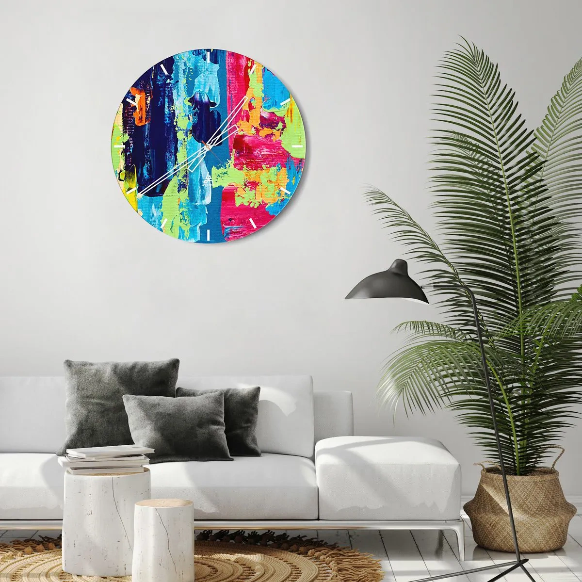 Zegar ścienny - Życie jest piękne! - 40x40 cm