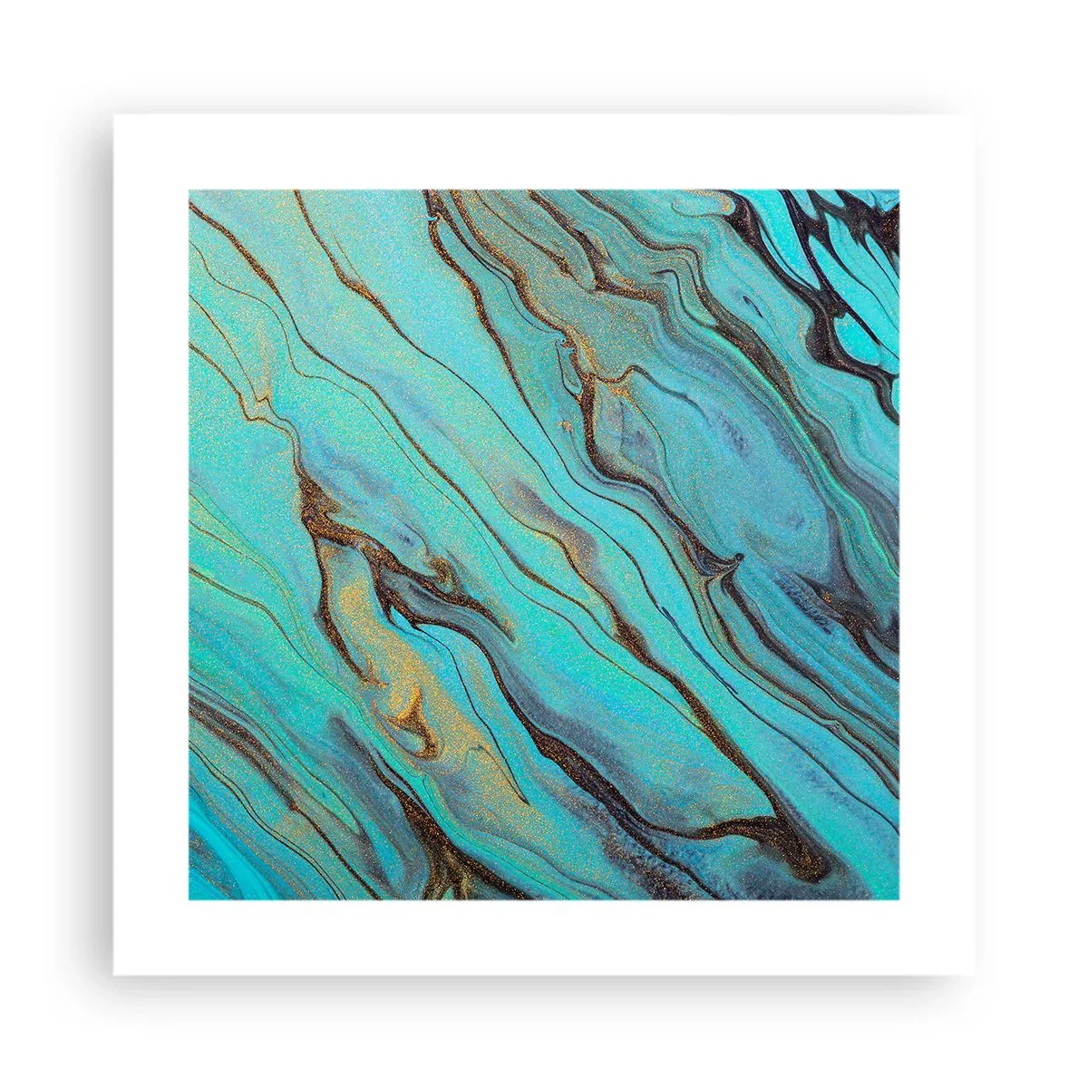 Plakat - Turkusowy przypływ - 40x40 cm