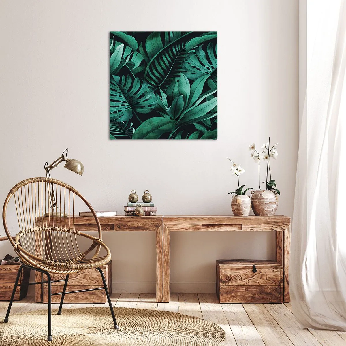 Obraz na płótnie - Głębia tropikalnej zieleni - 40x40 cm