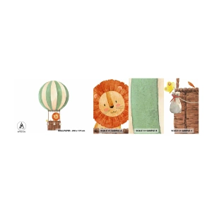 Fototapeta Próbka Samoprzylepna Deluxe Sticker - Podróże Leona - Balon, Lew, Dziecięcy - 100x30 cm