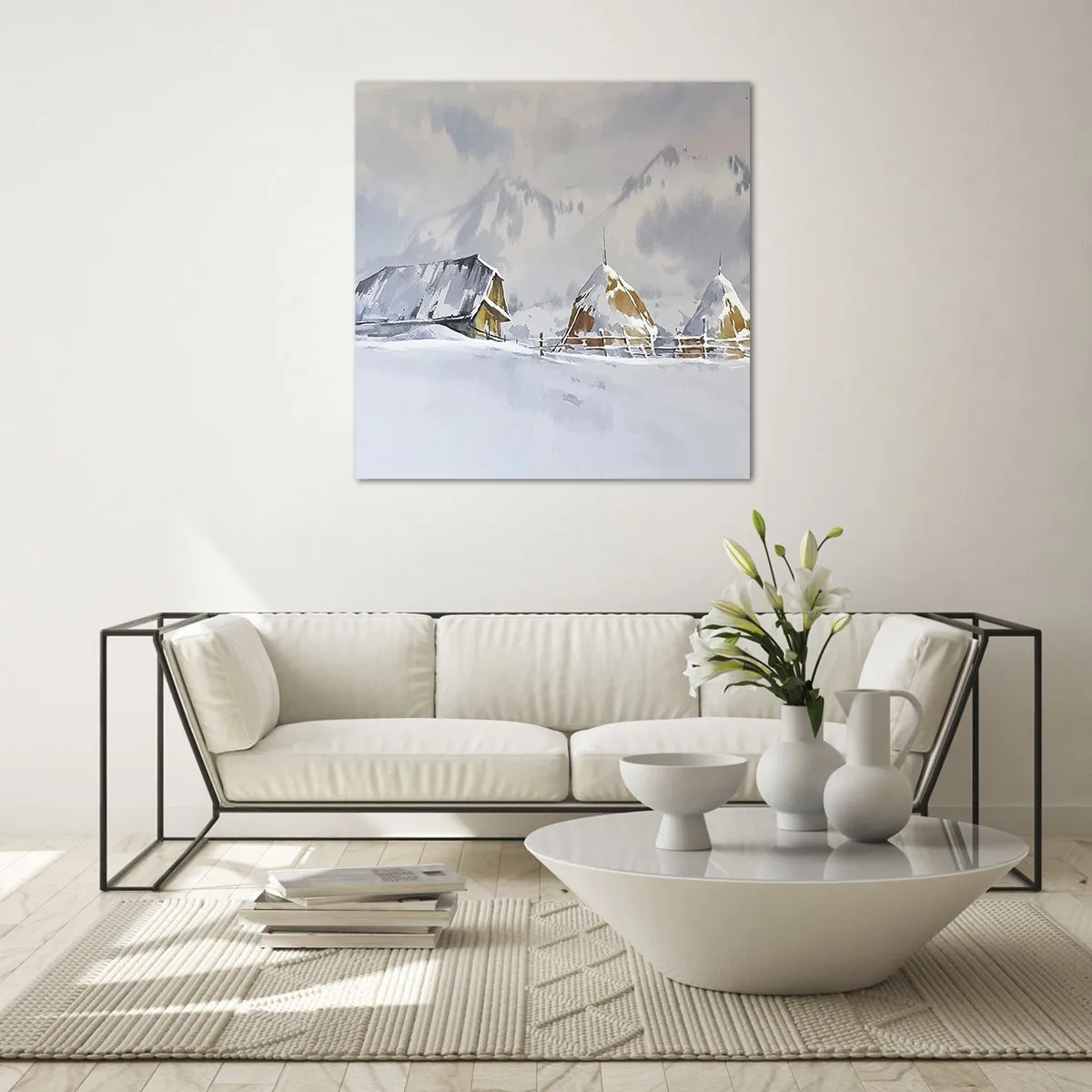 Obraz na szkle - W śnieżnej kotlinie - 60x60 cm