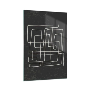 Obraz na szkle - Abstrakcyjny wzór geometryczny na ciemnym tle - 70x100cm - Nie taki prosty - Nowoczesna dekoracja ścienna do salonu i sypialni ARTTOR
