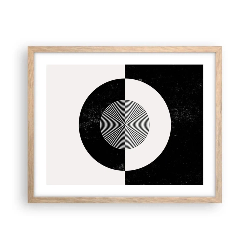 Plakat w ramie jasny dąb - Harmonia w czerni i bieli - 50x40 cm