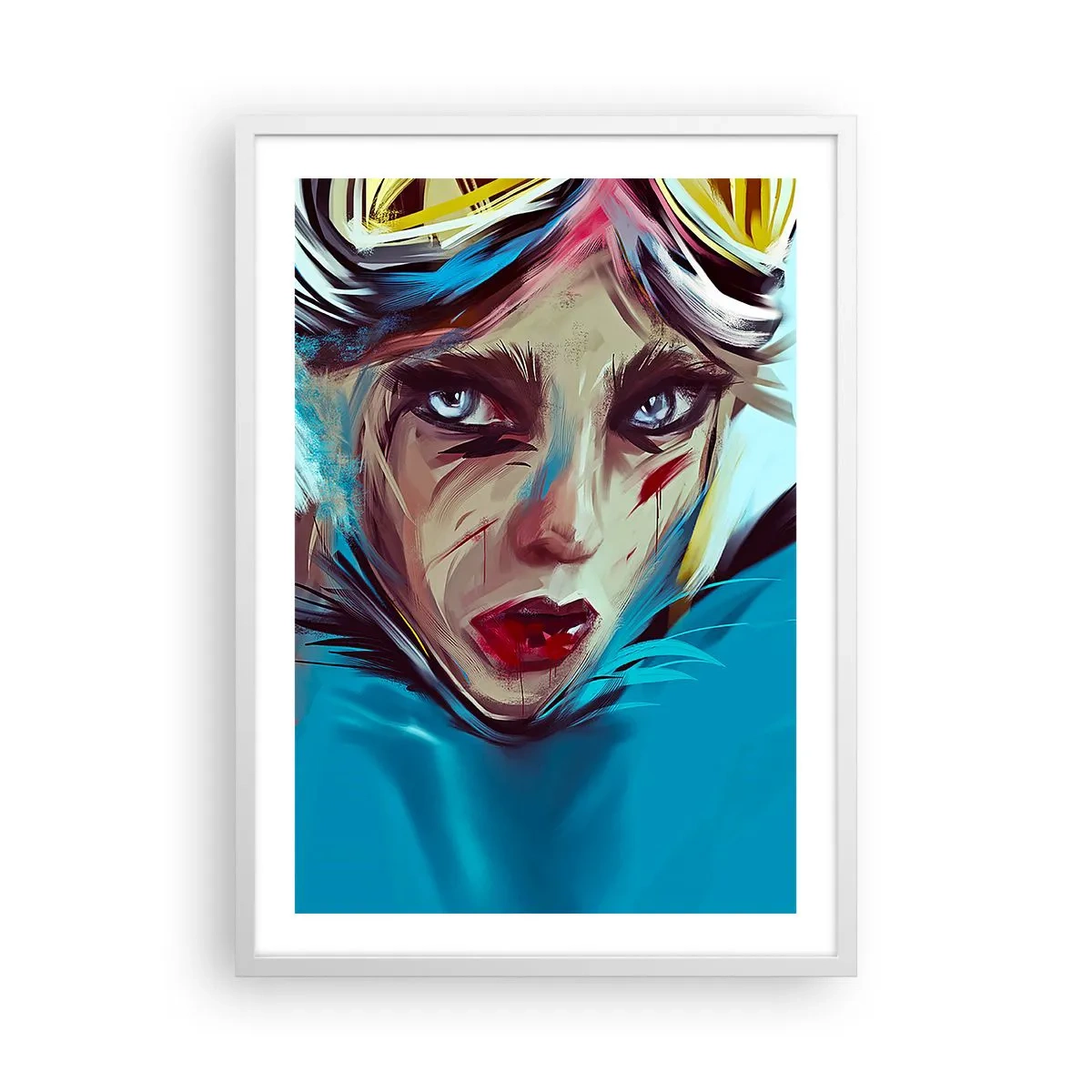 Plakat w białej ramie - Wojowniczka szos - 50x70 cm