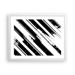 Plakat w białej ramie - Kompozycja intensywna i dynamiczna - 50x40 cm