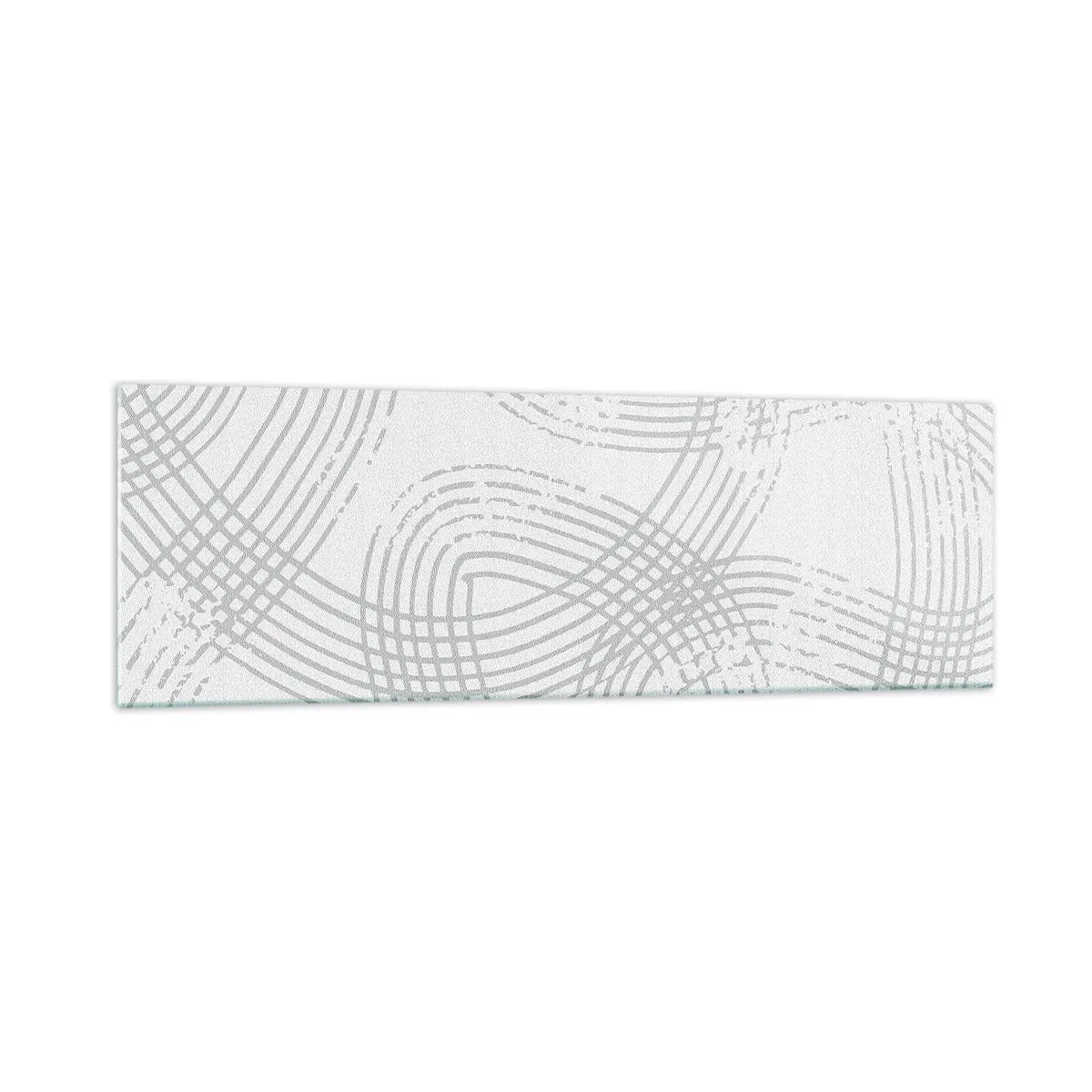 Obraz na szkle - Subtelny wzór z przeplatającymi się liniami w jasnych odcieniach - 160x50cm - Nie ma prostej drogi - Nowoczesna dekoracja ścienna do salonu i sypialni ARTTOR