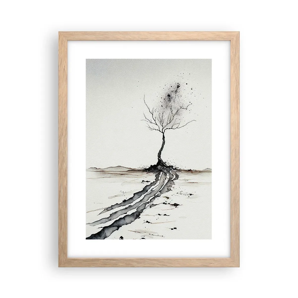Plakat w ramie jasny dąb - Zimowa melancholia - 30x40 cm