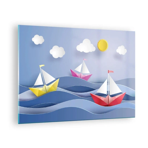 Obraz na szkle - Ach, jak przyjemnie kołysać się wśród fal - 70x50cm - Ach, jak przyjemnie kołysać się wśród fal - Nowoczesna dekoracja ścienna do salonu i sypialni ARTTOR