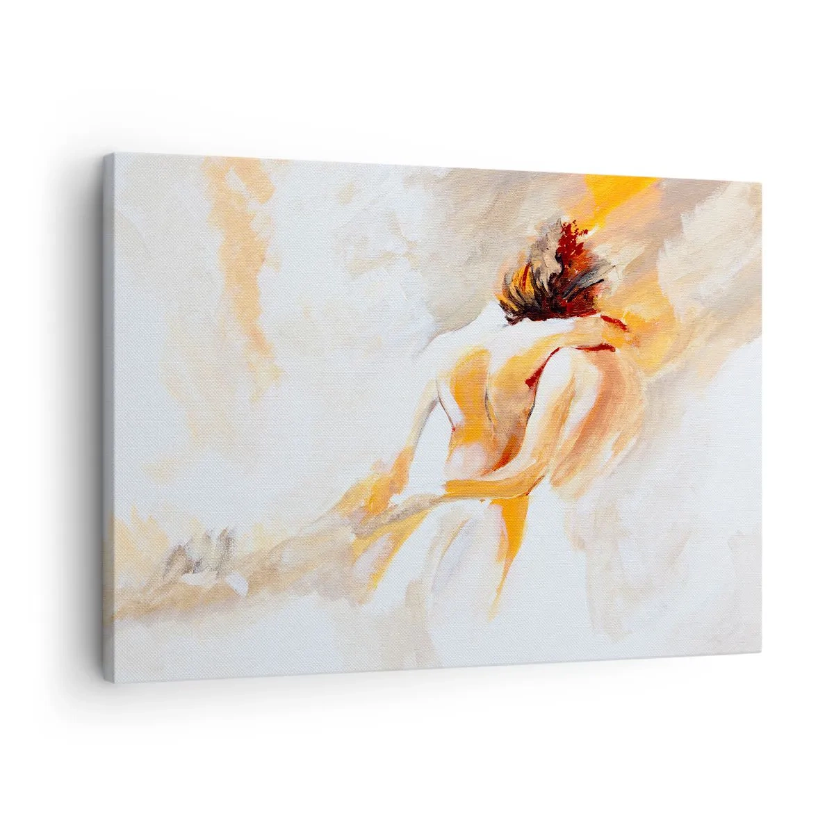Obraz na płótnie - W niebie bliskości - Abstrakcyjna scena romantycznego uścisku - 70x50cm